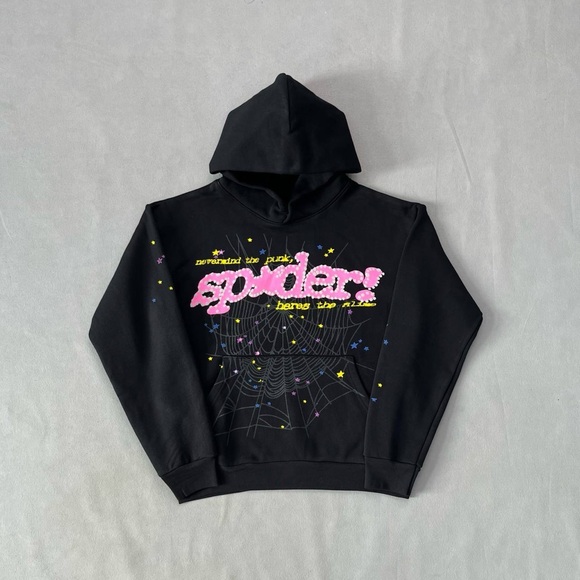 Spyder Black Hoodie with Pink and Yellow Accents
